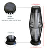 2 Piece Solar Powered Lantern Wicker Solar Patio Lamp
