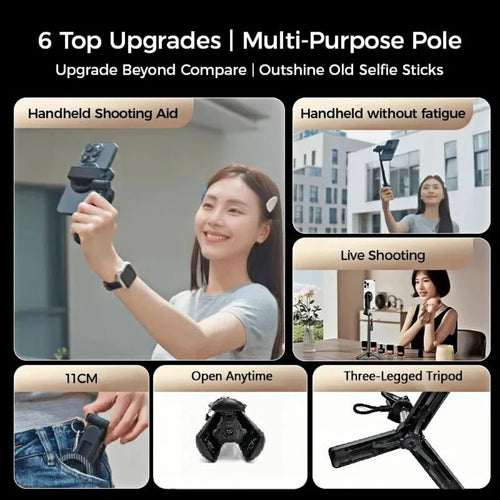 Wireless Selfie Stick with Magnetic Mount