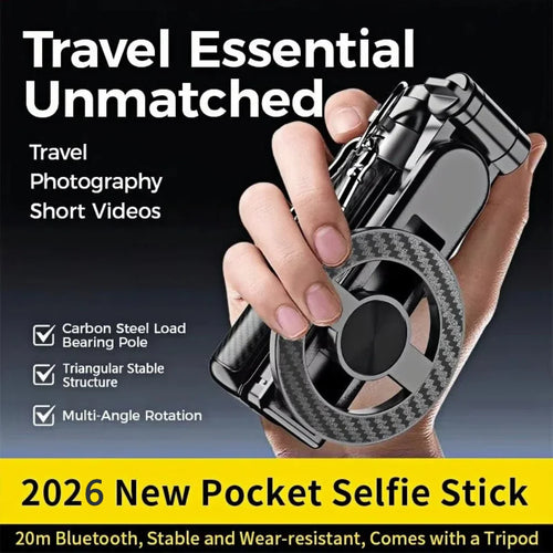 Wireless Selfie Stick with Magnetic Mount